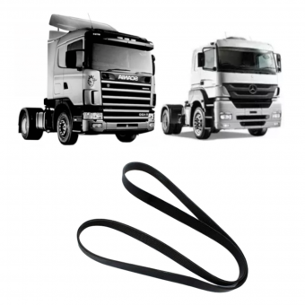 Correia motor 8PK1515 / Scania S4 / Mercedes Benz Axor / Ford - REF. 1800535 - Código 10440-1-1