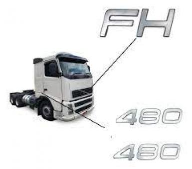 Emblema potencia volvo fh -480 - Código 7528-1-1